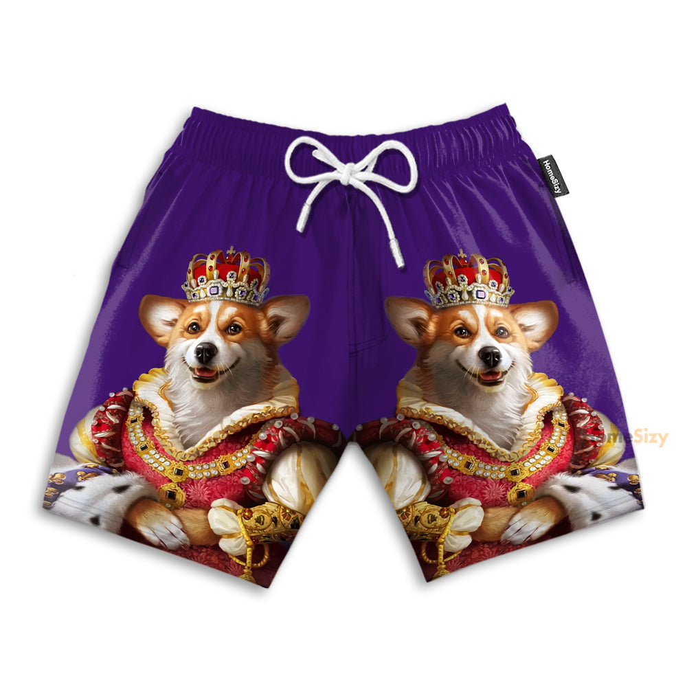 Elizabeth Corgi Funny - Beach Shorts