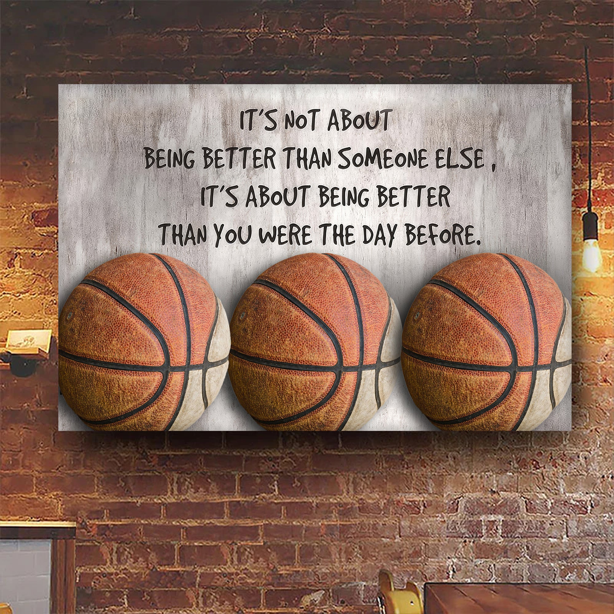 Avis89 Basketball Its Not About Being Better Than Someone Else Canvas