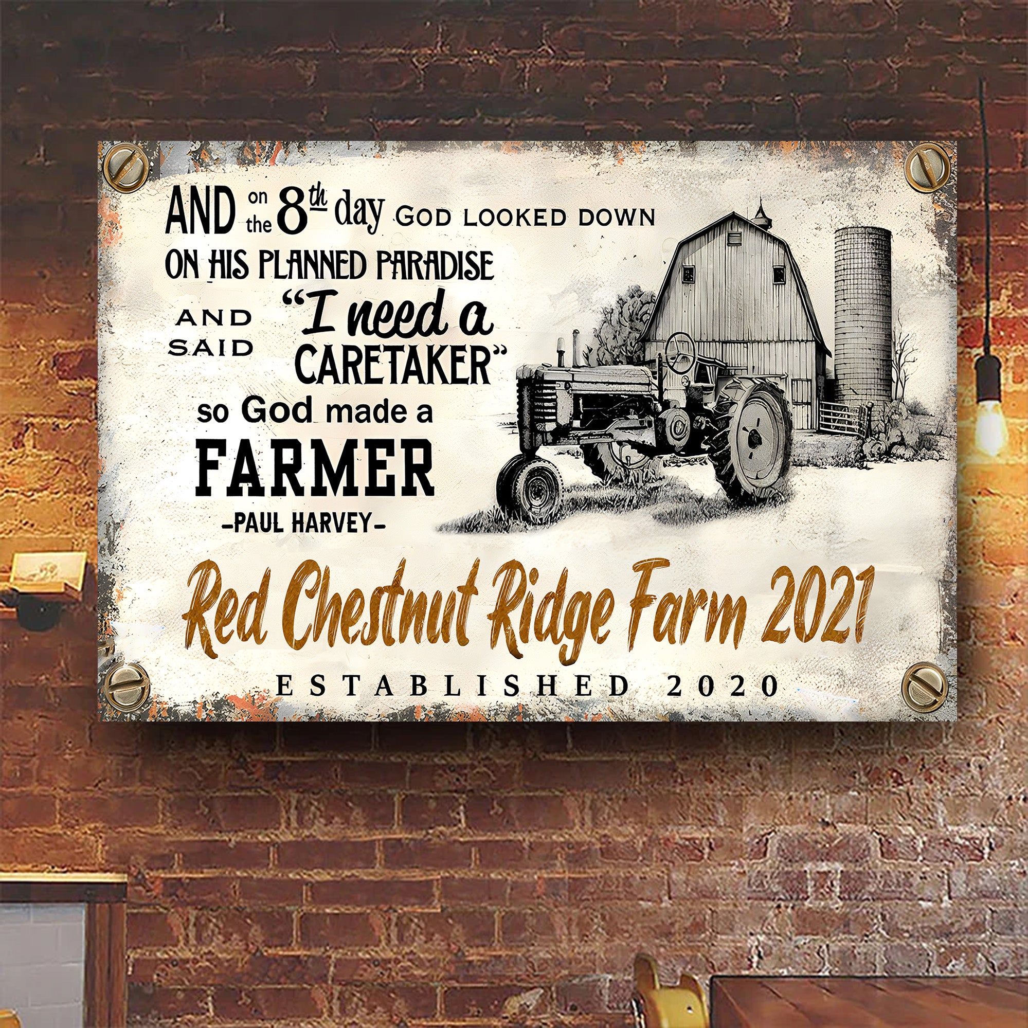 Avis89 So God Jesus made a Farmer Tractor - Personalized Canvas