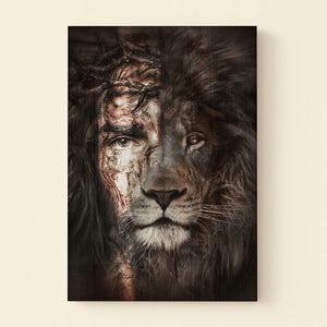 Avis89 Jesus Half Face Lion Christian Canvas