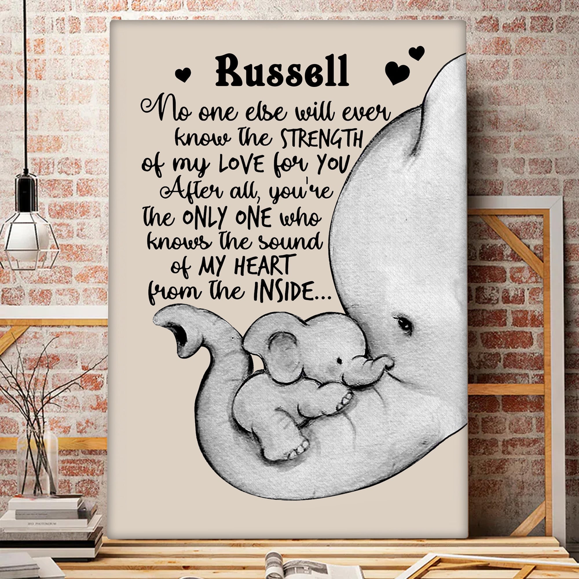 Avis89 Personalized Custom Name No One Else Will Ever Know The Strength Elephant Canvas