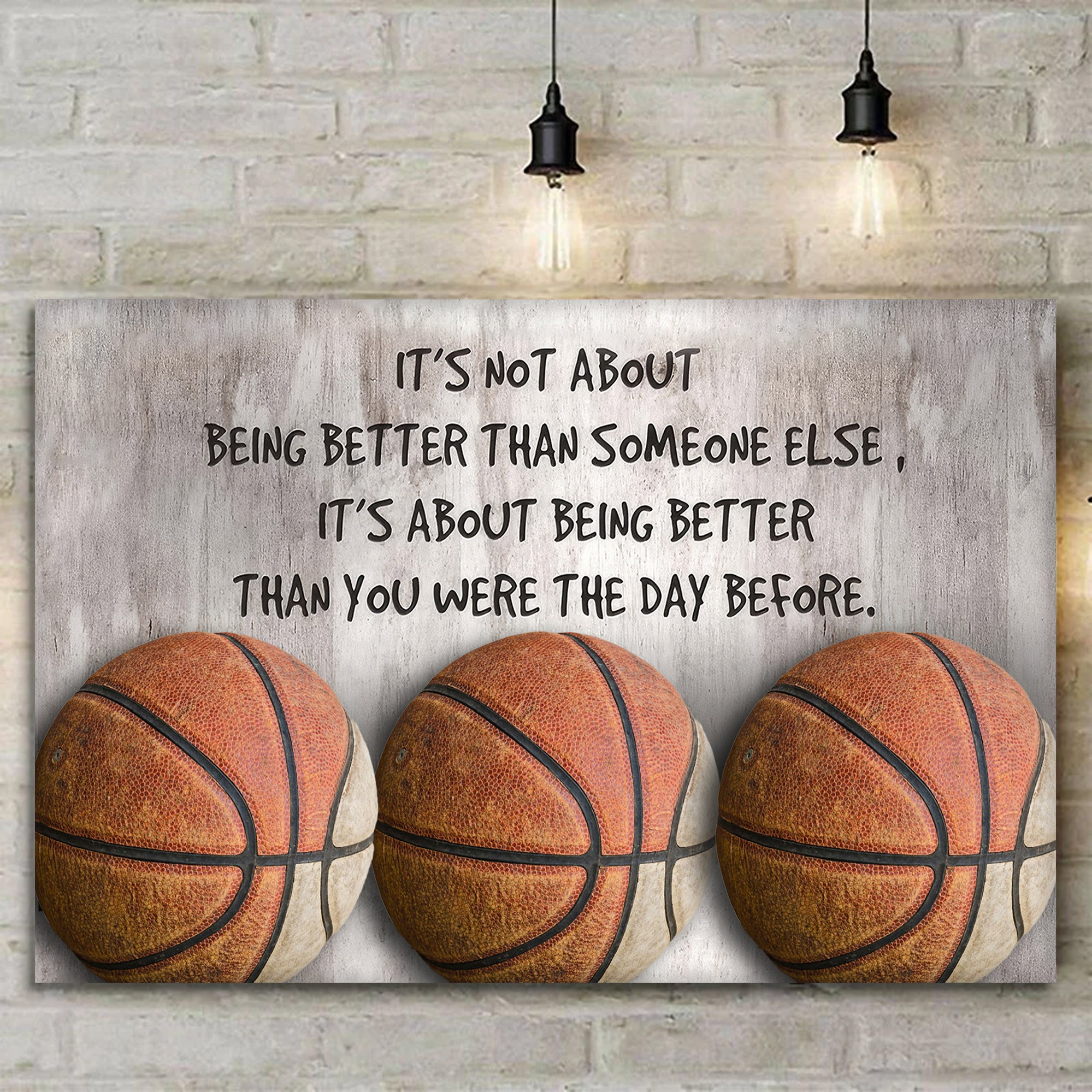 Avis89 Basketball Its Not About Being Better Than Someone Else Canvas