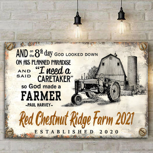 Avis89 So God Jesus made a Farmer Tractor - Personalized Canvas