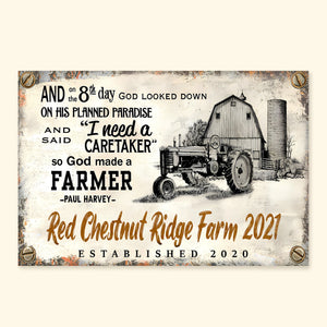 Avis89 So God Jesus made a Farmer Tractor - Personalized Canvas