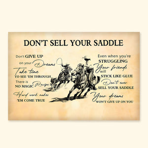 Team Roping Do not sell your saddle Canvas