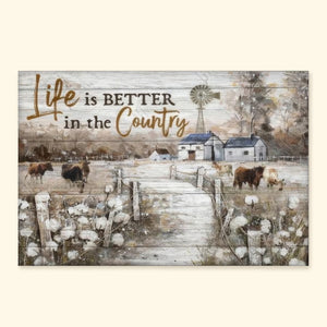 Avis89 Beautiful Farmhouse Life Is Better In The Country Canvas\