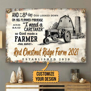 Avis89 So God Jesus made a Farmer Tractor - Personalized Canvas