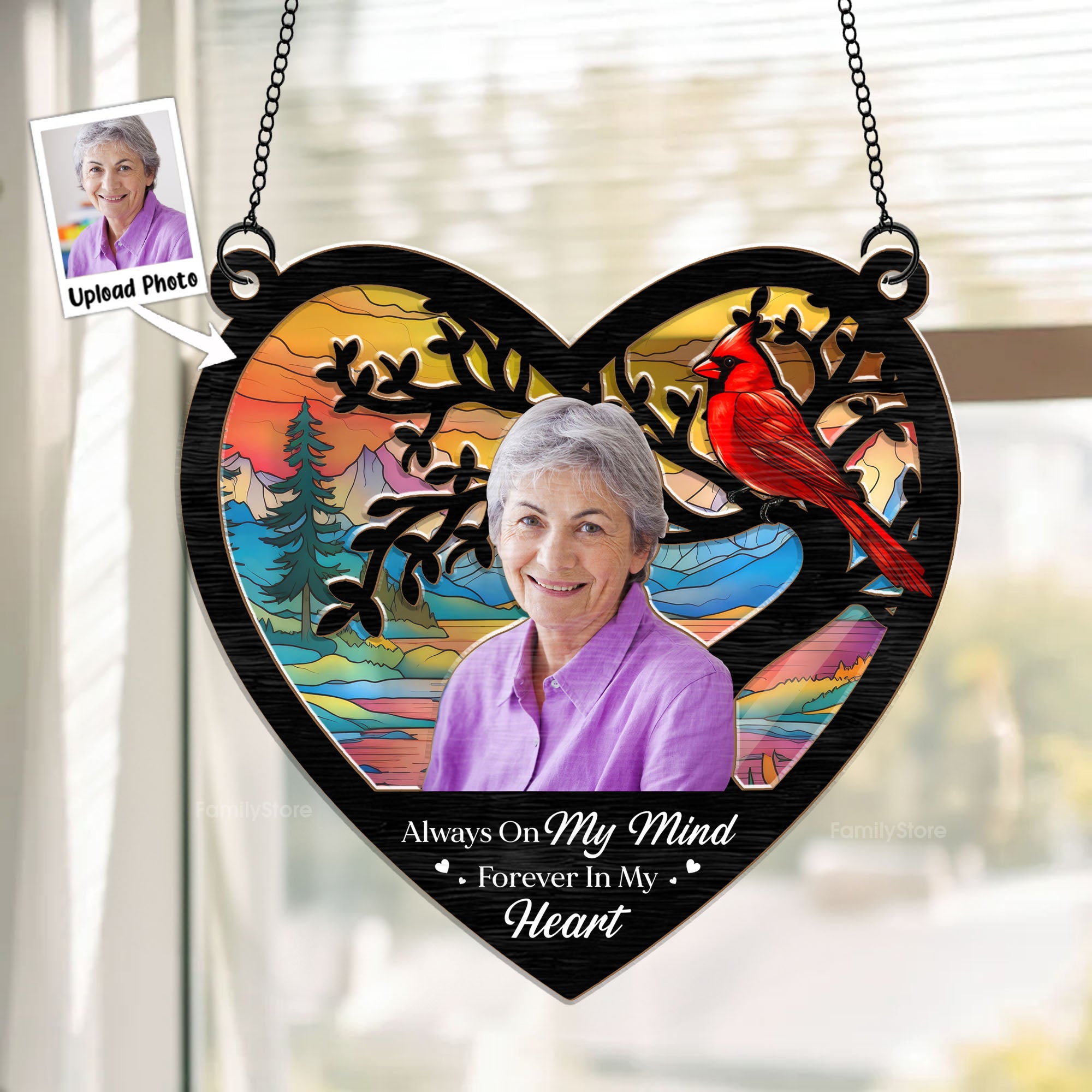 You Always On My Mind - Memorial Gift - Personalized Window Hanging Suncatcher Ornament NA94