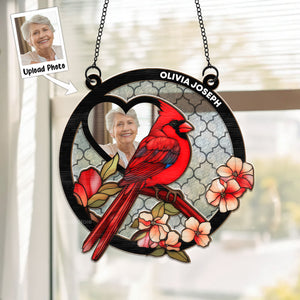 Cardinal I'm By Your Side - Memorial Gift - Personalized Window Hanging Suncatcher Ornament - NA94