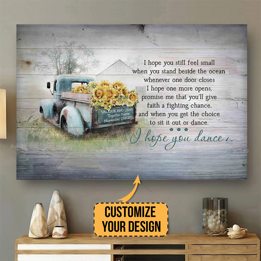 Personalized Hope You Dance Family Sunflower Canvas