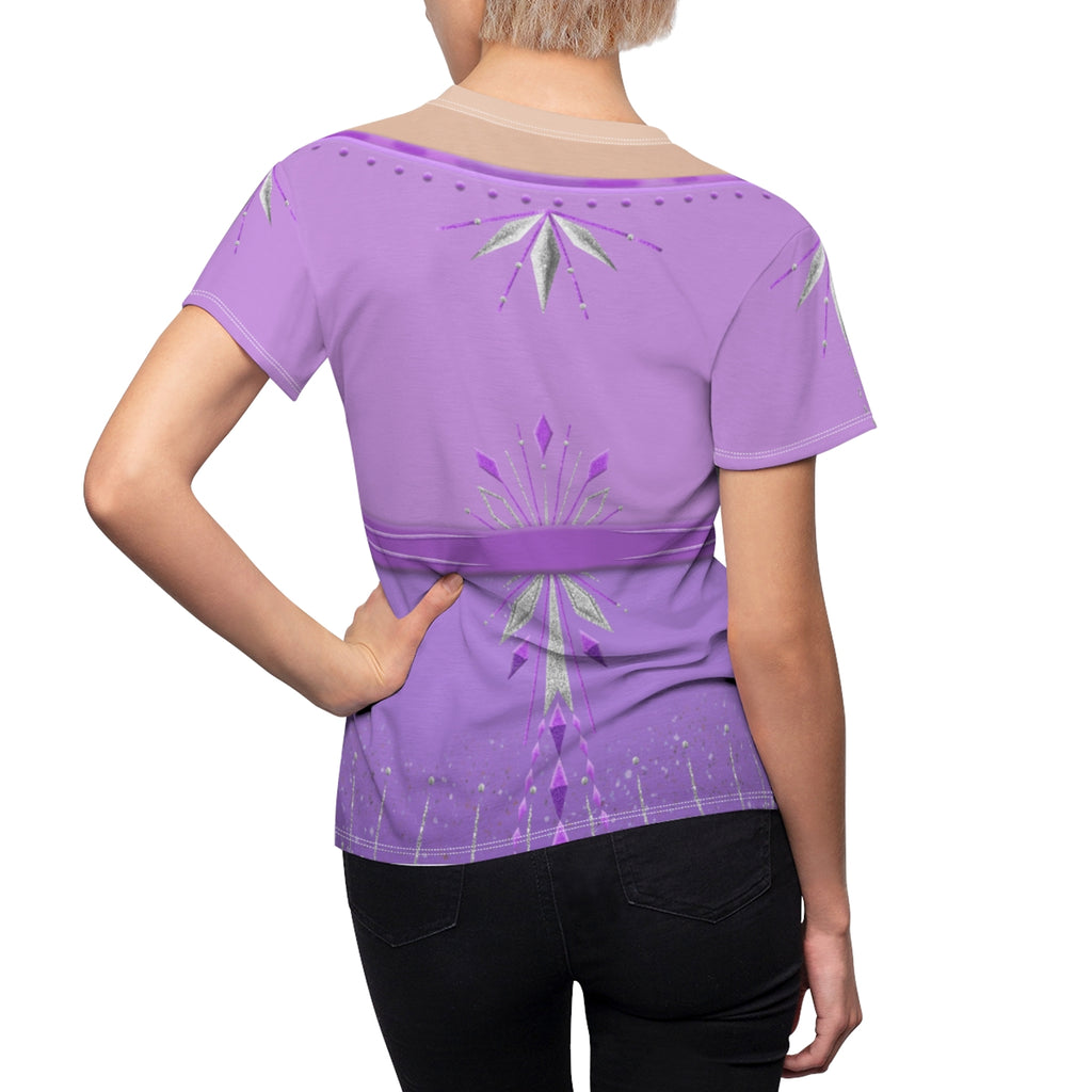 Queen Elsa Purple Ceremony Frozen 2 Cosplay Costume - 3D Women Tshirt