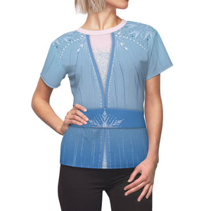 Elsa Frozen 2 Blue Cosplay Costume - 3D Women Tshirt