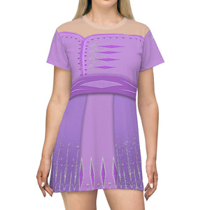 Queen Elsa Purple Ceremony Frozen 2 Cosplay Costume - Tshirt Dress