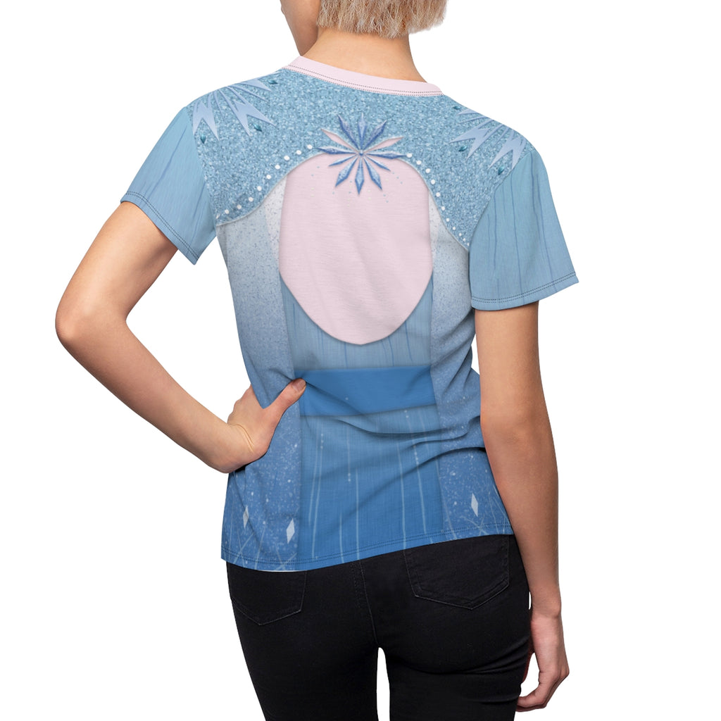 Elsa Frozen 2 Blue Cosplay Costume - 3D Women Tshirt