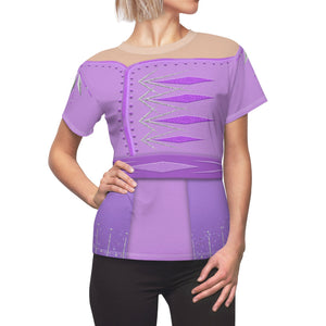 Queen Elsa Purple Ceremony Frozen 2 Cosplay Costume - 3D Women Tshirt