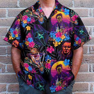 Horror Movie Retro Flower Tropical Style - Hawaiian Shirt