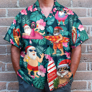 Christmas In July Funny Santa Claus Tropical Style Hawaiian Shirt