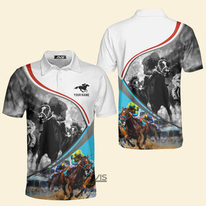 Avis89 Horse Racing Sport Racers - Personalized Men Polo Shirt