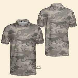 Avis89 Dinosaur Bone Camo - Gift For Golf Lovers - Men Polo Shirt