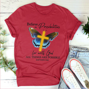 Jesuspirit | Scripture Gifts For Christian People | With God All Things Are Possible | Matthew 19:26 | Unisex T-shirt 2DTHN668