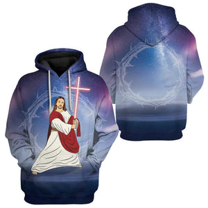 Sky Jesus In Galaxy Purple - Hoodie