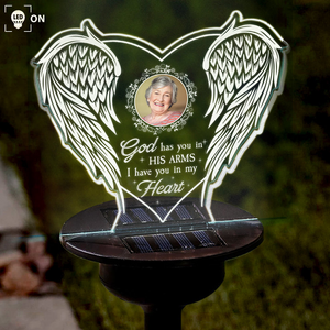 God Has You In His Arms I Have You In My Heart - Memorial Gift - Personalized Solar Light NA94