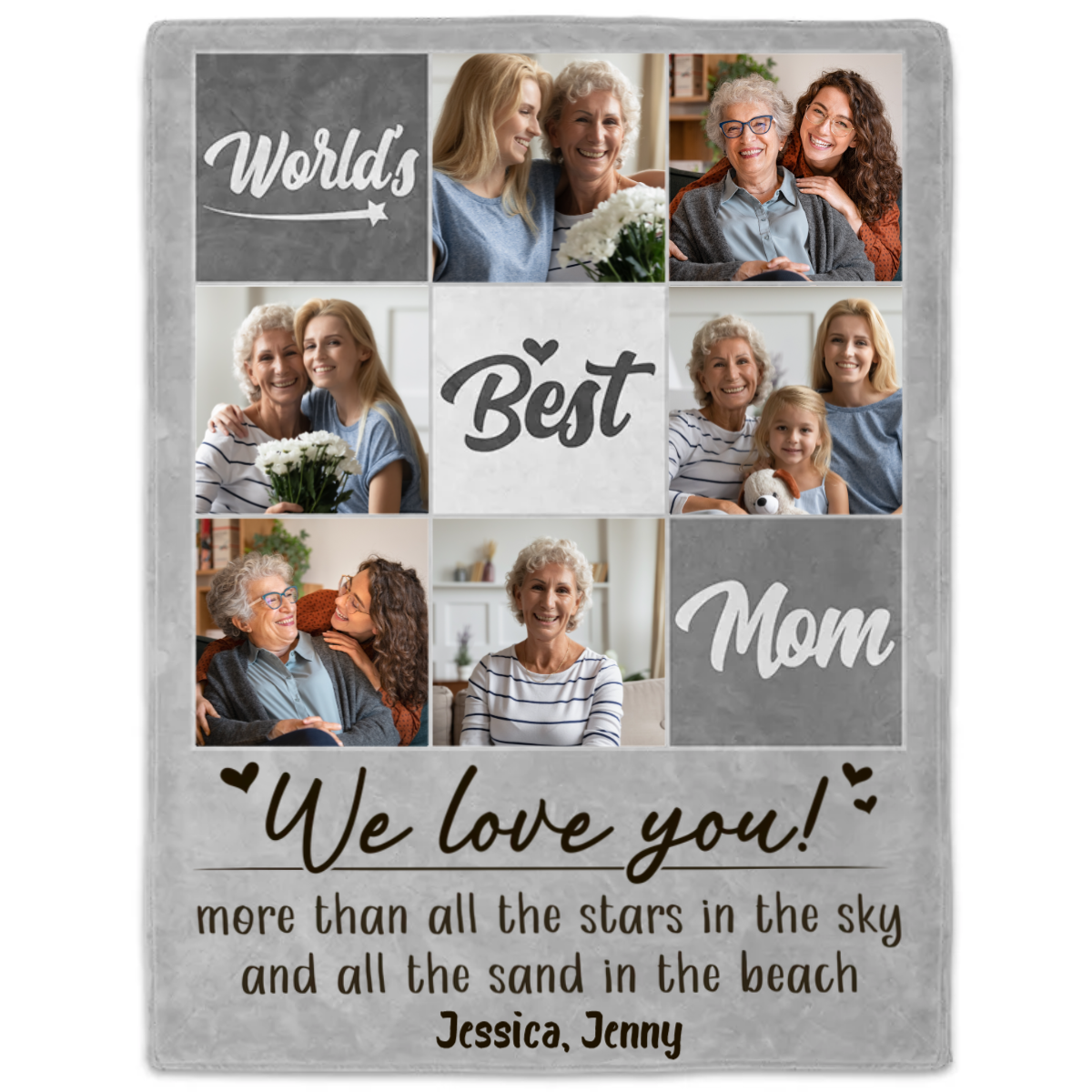 Custom Photo We Love You More Than All The Stars - Gift For Mom, Dad, Family - Personalized Blanket