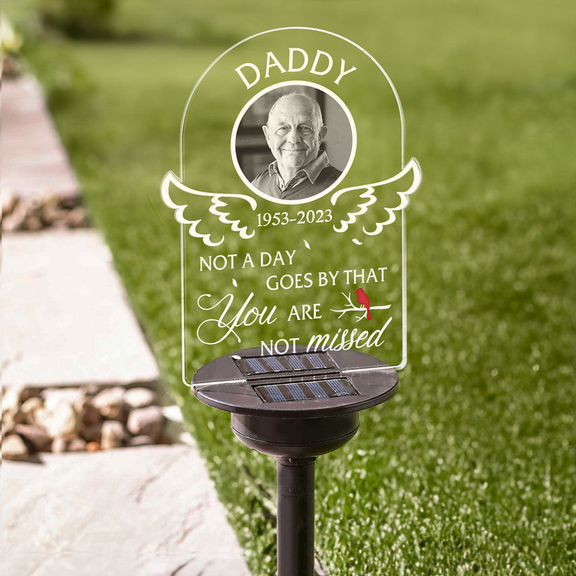 Custom Photo Not A Day Goes By That You Are Not Missed - Memorial Gift - Personalized Solar Light NA94