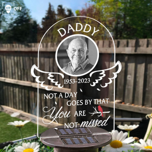 Custom Photo Not A Day Goes By That You Are Not Missed - Memorial Gift - Personalized Solar Light NA94