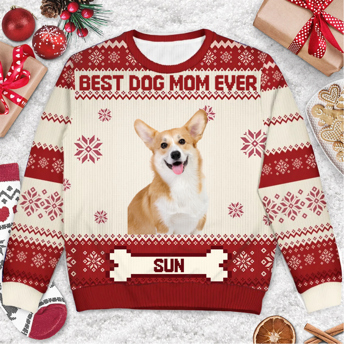 Custom Photo Funny Pet Face - Christmas Gift For Pet Lovers - Personalized Ugly Sweater