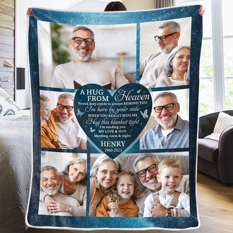 Custom Photo I'm Here By Your Side - Memorial Gift For Family Members - Personalized Blanket