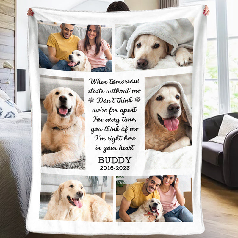 Custom Photo I'm Right Here In Your Heart - Memorial Gift For Pet Lovers - Personalized Blanket