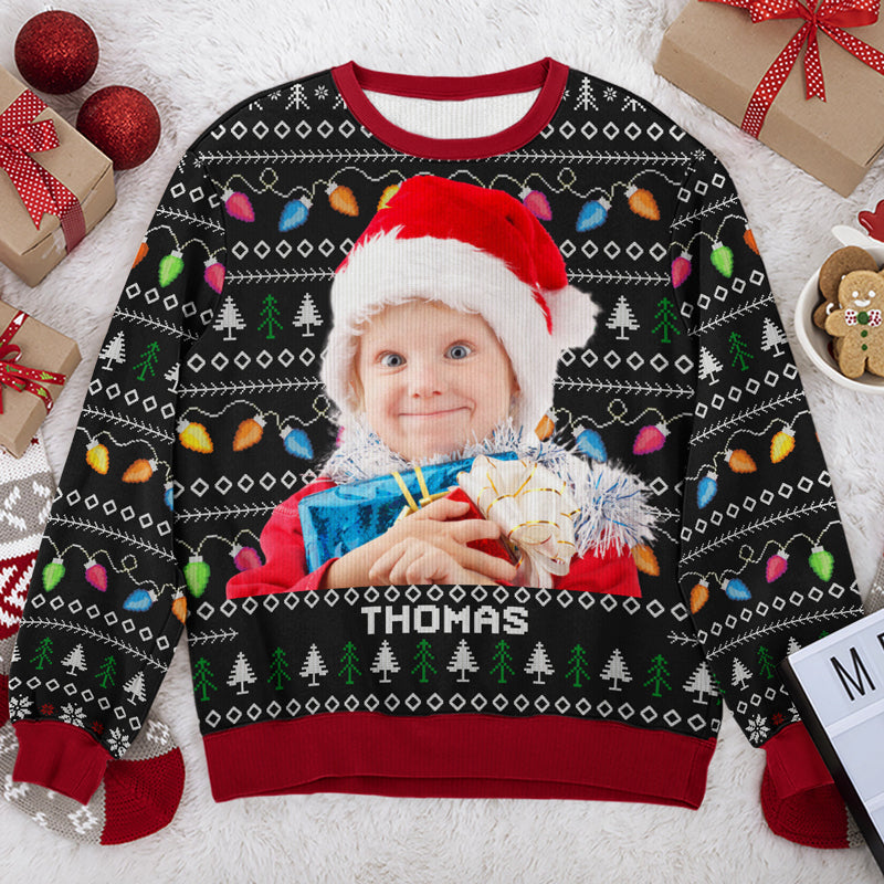 Custom Photo Disorderly But Dazzling - Personalized Ugly Sweatshirt - Christmas Gift For Family Members