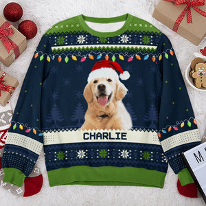 Custom Photo Happy Howlidays - Dog & Cat Personalized Ugly Sweatshirt - Christmas Gift For Pet Owners, Pet Lovers