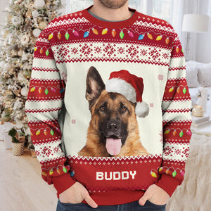 Custom Photo Pet Is Your Best Friend- Dog & Cat Personalized Ugly Sweatshirt - Christmas Gift For Pet Owners, Pet Lovers