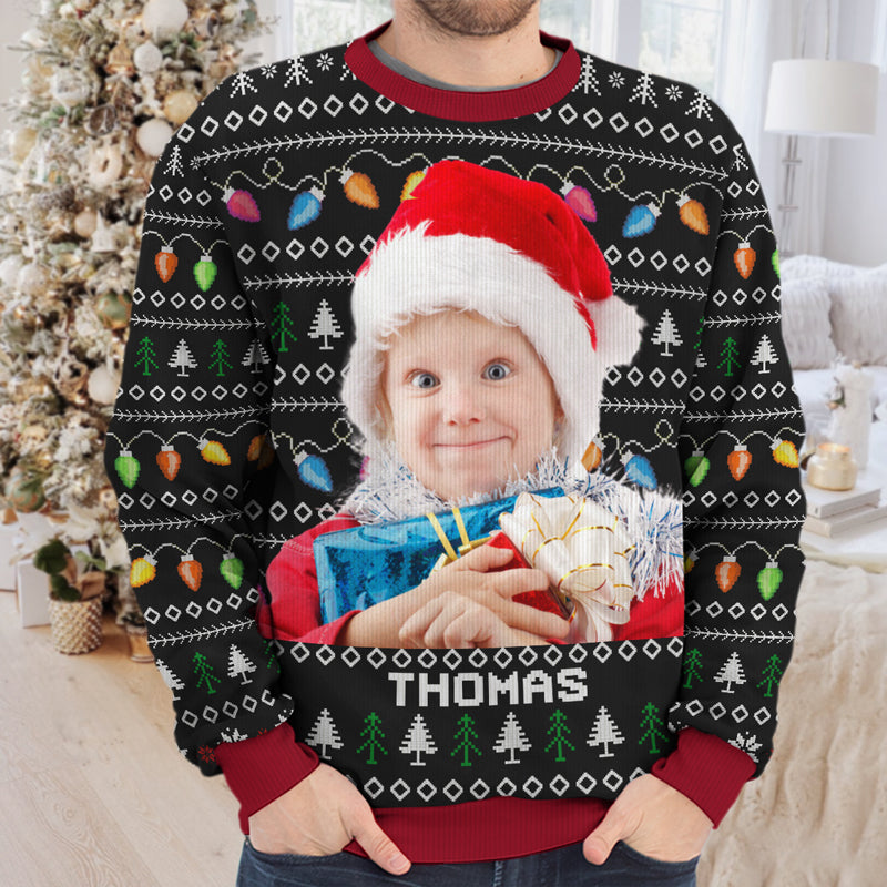 Custom Photo Disorderly But Dazzling - Personalized Ugly Sweatshirt - Christmas Gift For Family Members