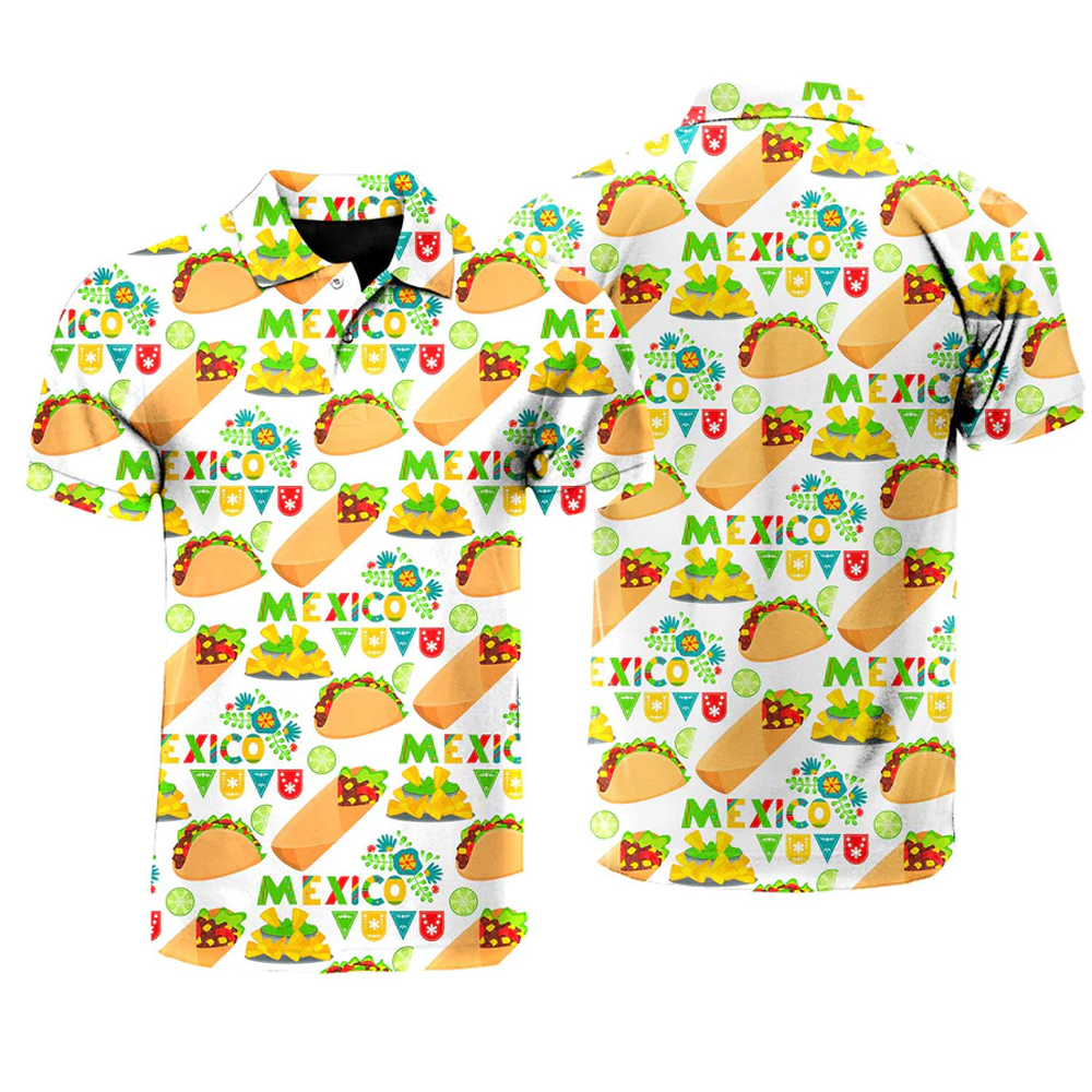 Cinco De Mayo Viva Mexico Tacos Pattern - Men Polo