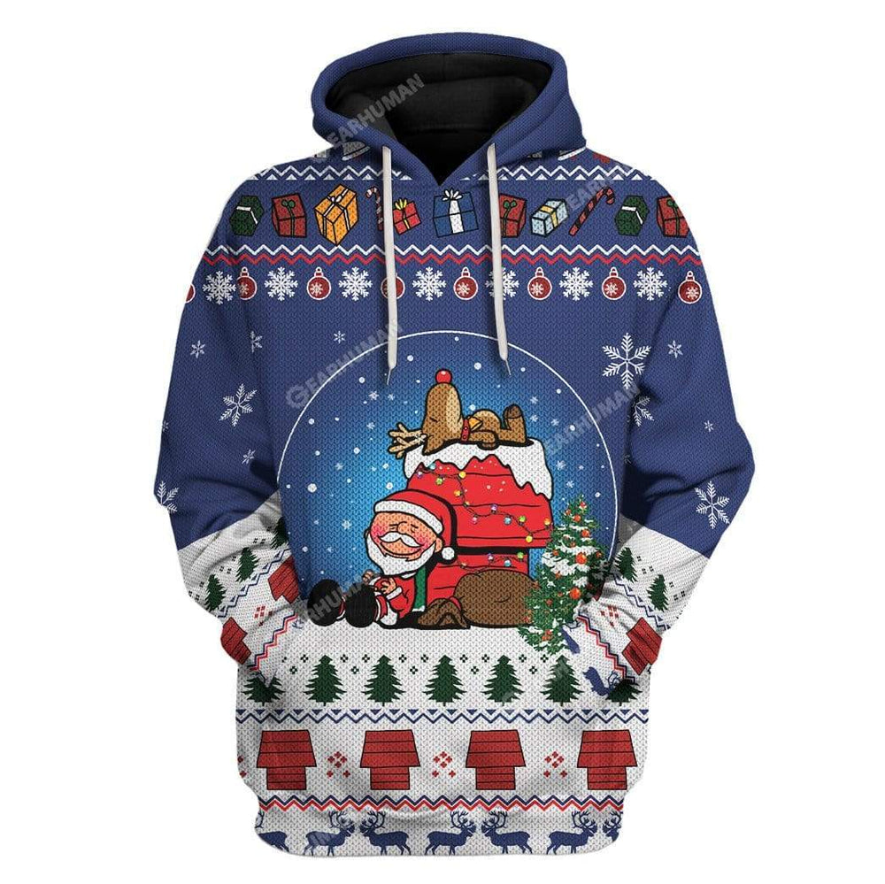 Christmas Santa Blue Hoodie