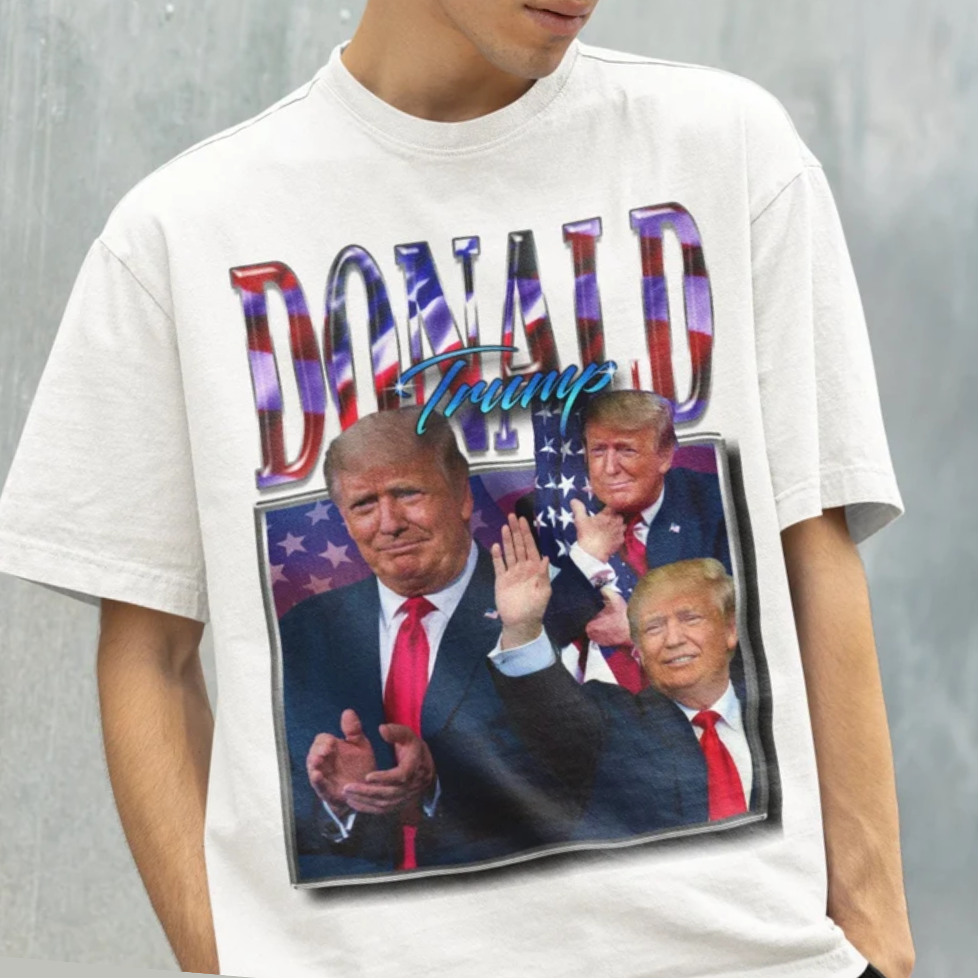 Retro Donald Trump Homage  US Flag - Gift For Republican - Unisex Shirt