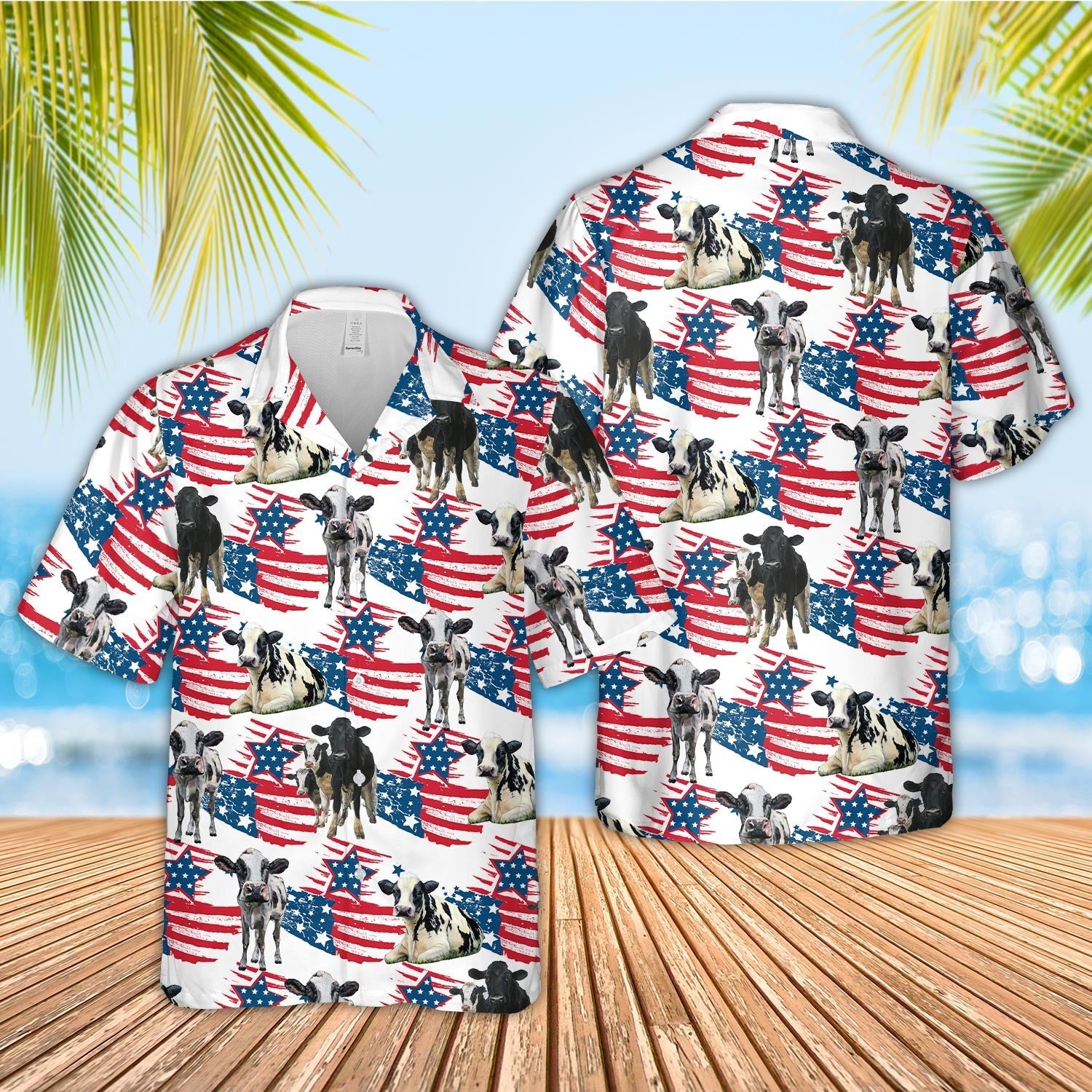 Unique Holstein Happy Flag 3D Hawaiian Shirt