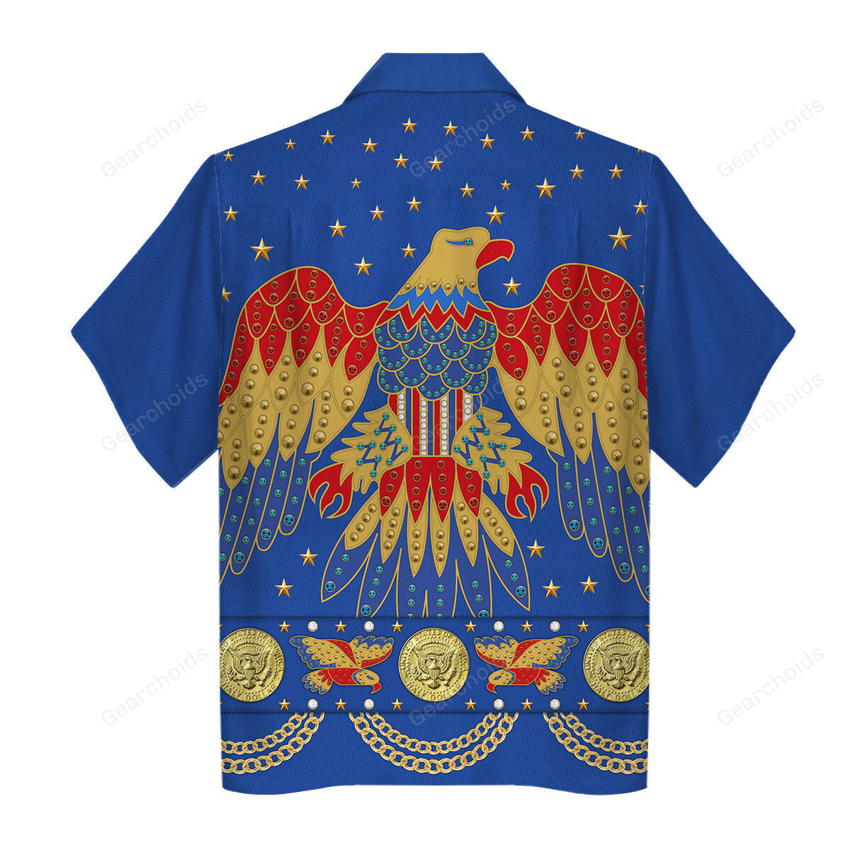 Elvis Eagle Blue - Costume Cosplay Hawaiian Shirt