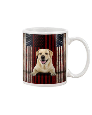 Labrador Retriever America flag Retro Mug White 11Oz