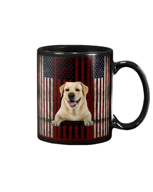 Labrador Retriever America flag Retro Mug White 11Oz