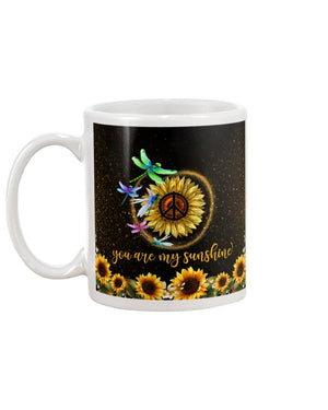 Dragonfly You are my sunshine sunflower Mug White 11Oz