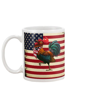 Chicken proud american flag Mug White 11Oz