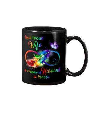 Widow i am a pround wife,husband in heaven Mug Black 11Oz