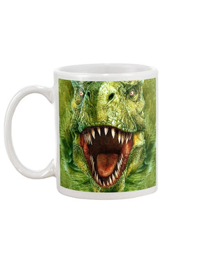 Dinosaur T-rex Cool face Mug White 11Oz