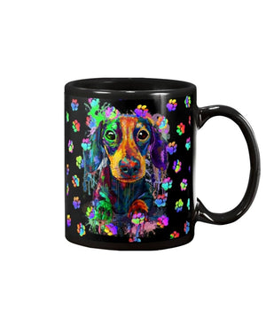 dachshund paw color full Mug White 11Oz