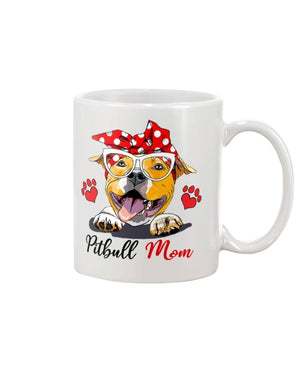 Pitbull Love Mom Mug White 11Oz