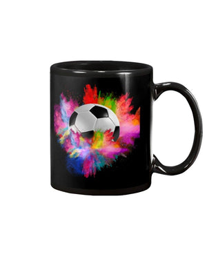 Soccer colour powder Mug Black 11Oz